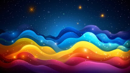 Vibrant dark rainbow 3d abstract background with colorful gradients for design and presentations.