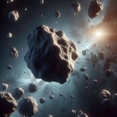 Asteroids floating in space, can there be a collision with Earth, giant, mysterious space and...