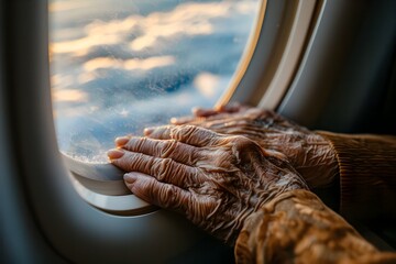 Elderly Passenger's Perspective: A Lifetime of Memories Through an Airplane Window