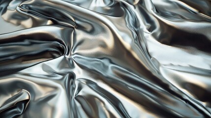 Silvery texture of leather fabric for an abstract background closeup