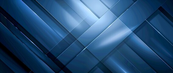 Fototapeta premium A digital rendering of a geometric pattern with interlacing sleek blue shapes creating a clean modern aesthetic