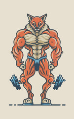 red white black modern style minimalist lines of a strong muscle pose strong body builder anatomy man at gym with bundle Doing exercises in all body positions using different gym equipment