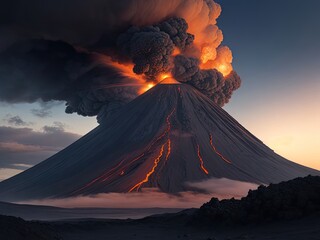 the volcano's smoke background photo