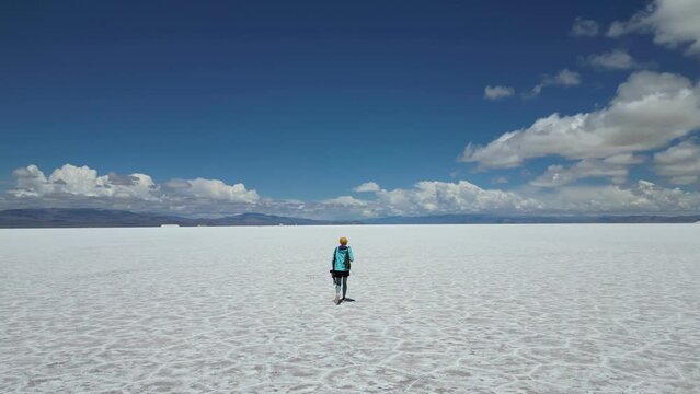 aerial view of Salinas Grandes, Jujuy, Argentina - mar 2th 2024