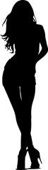 Man in jacket standing with hand in his pocket, side view, isolated vector silhouette. Ai image generated