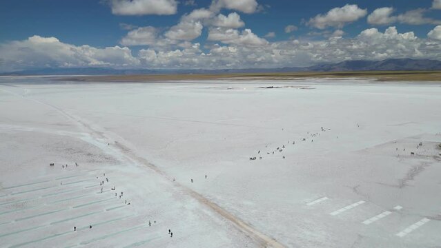 aerial view of Salinas Grandes, Jujuy, Argentina - mar 2th 2024