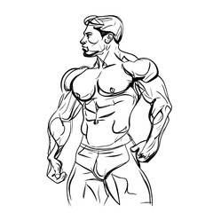 Fototapeta na wymiar continuous line drawings Fitness and body building . vector illustration isolated on white background