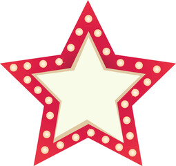 Vintage lightbox circus carnival star
