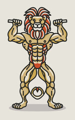 red white black modern style minimalist lines of a strong muscle pose strong body builder anatomy man at gym with bundle Doing exercises in all body positions using different gym equipment
