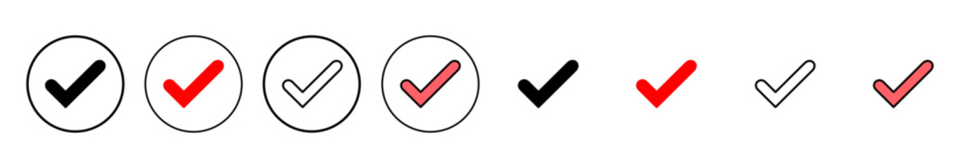 Check mark icon vector illustration. Tick mark sign and symbol