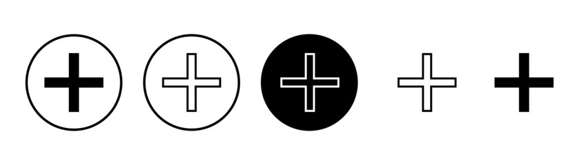 Plus Icon vector isolated on white background. Add plus icon. Addition sign. Medical Plus icon