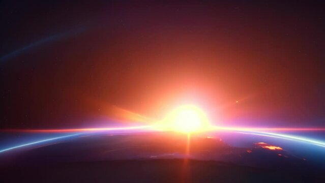 beautiful sunrise on planet earth