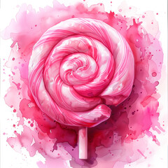Cute lollipops. Sweets, candies. Watercolor illustration.
