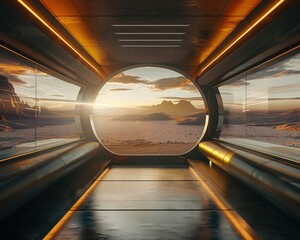 Perfectly realistic hyperloop pod speeding through a vacuum tube - obrazy, fototapety, plakaty