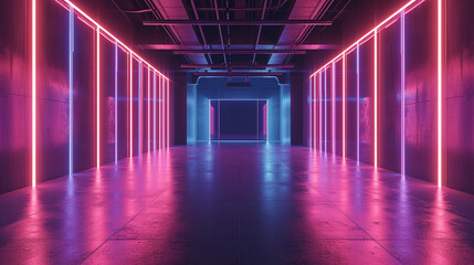 purple corridor with light