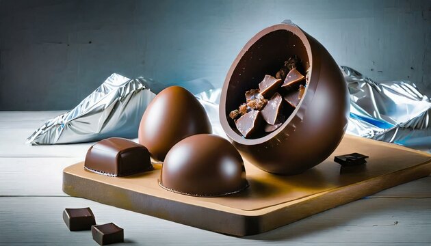 Ilustração de um Ovo de Páscoa de chocolate ( Chocolate Easter Egg ). 