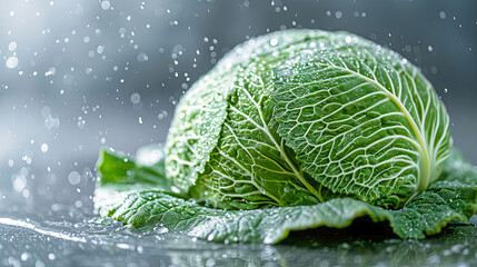 Vegetable poster leafy greens splash of water solid