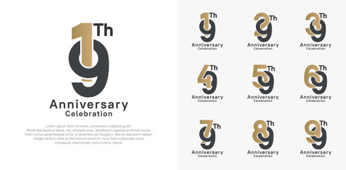 anniversary logotype vector design with brown and black color for celebration moment