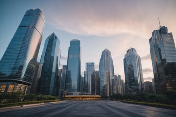 Fototapeta na wymiar modern skyscraper in big city business district