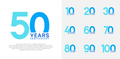 anniversary logo style vector design with blue color can be use for celebration day