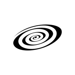 Spiral lines as dynamic twirl simple logo or icon design