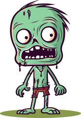 Obraz na płótnie Canvas Quizzical Vector Image of a Zombie in Cargo Pants That Seems Perpetually Confused and Bewildered by Its Surroundings