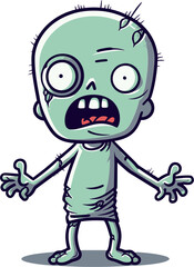 Aberrant Vector Drawing of a Zombie with Tattered Cargo Pants That Deviates from the Norm in Strange and Unsettling Ways