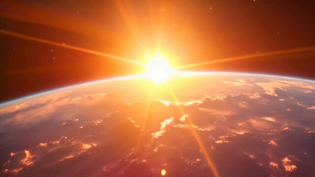 beautiful sunrise on planet earth