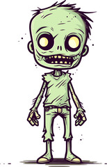Ghastly Vector Image of a Zombie Wearing Cargo Pants That Inspires Feelings of Ghastly Terror and Dread in All Who Behold It