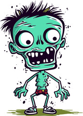 Viscid Vector Artwork Depicting a Zombie in Cargo Pants That Is Covered in a Thick and Viscid Slime