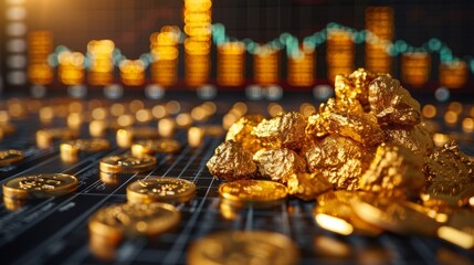 Fototapeta na wymiar Gold stock market chart