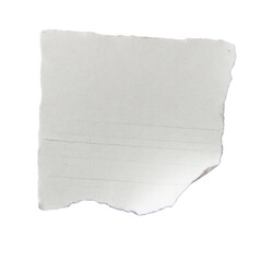 Obraz premium A torn piece of white paper on a white background. Ripped piece .