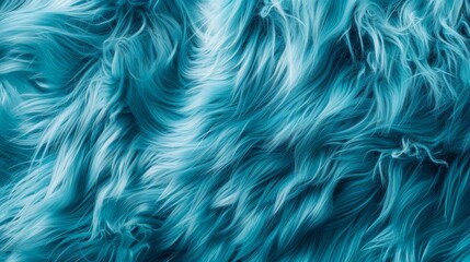 Vibrant aqua fur texture, realistic high-quality background for creative projects - obrazy, fototapety, plakaty