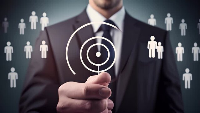 Business or owner man, network structure HR Human resources. Business leadership concept. Management and recruitment. Social network. Different person, business, leader