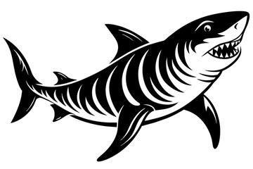 tiger shark silhouette vector illustration