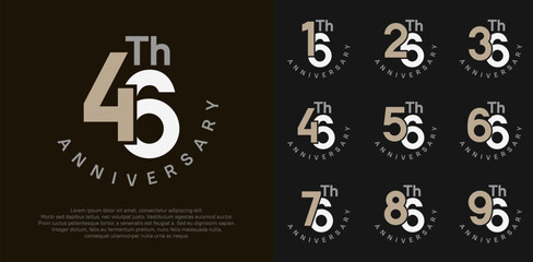 anniversary set vector design with brown and white color for celebration moment