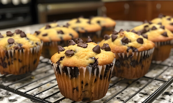 homemade chocolate chip muffins, Generative AI 