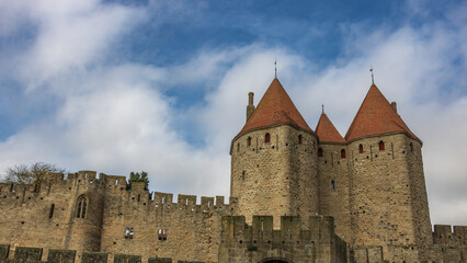 Fototapeta na wymiar Castle of Carcassonne in France