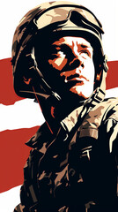 Military Officer Portrait with Flag Background

 - obrazy, fototapety, plakaty