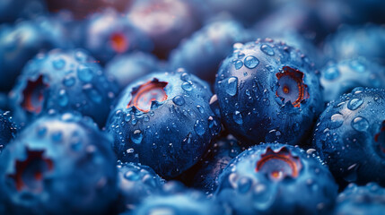 blueberries with water droplets