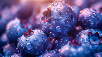 blueberries with water droplets
