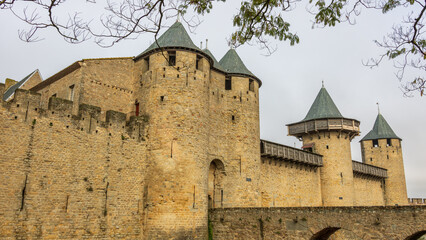 Fototapeta na wymiar Castle of Carcassonne in France