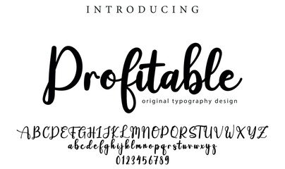 Profitable Font Stylish brush painted an uppercase vector letters, alphabet, typeface