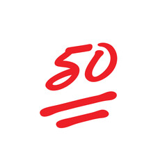 50 points mark vector illustration, fifty points final test score