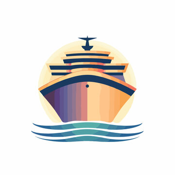 Elegant cruise ship in cartoon, doodle style. Image for t-shirt, web, mobile apps and ui. Isolated 2d vector illustration in logo, icon, sketch style, Eps 10. AI Generative