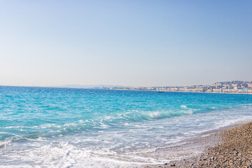 View of the beach in Nice, France