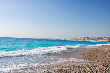 View of the beach in Nice, France