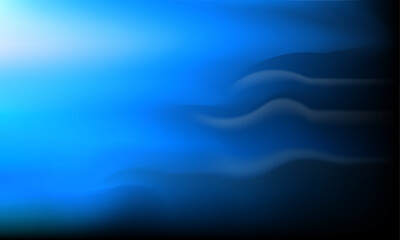 dark blue black gradient abstract background  with waves and  sunray as higlights
