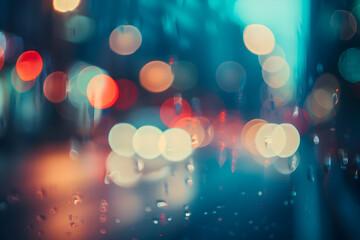 Blur street with lights. - obrazy, fototapety, plakaty