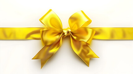 Yellow bow isolated on white background